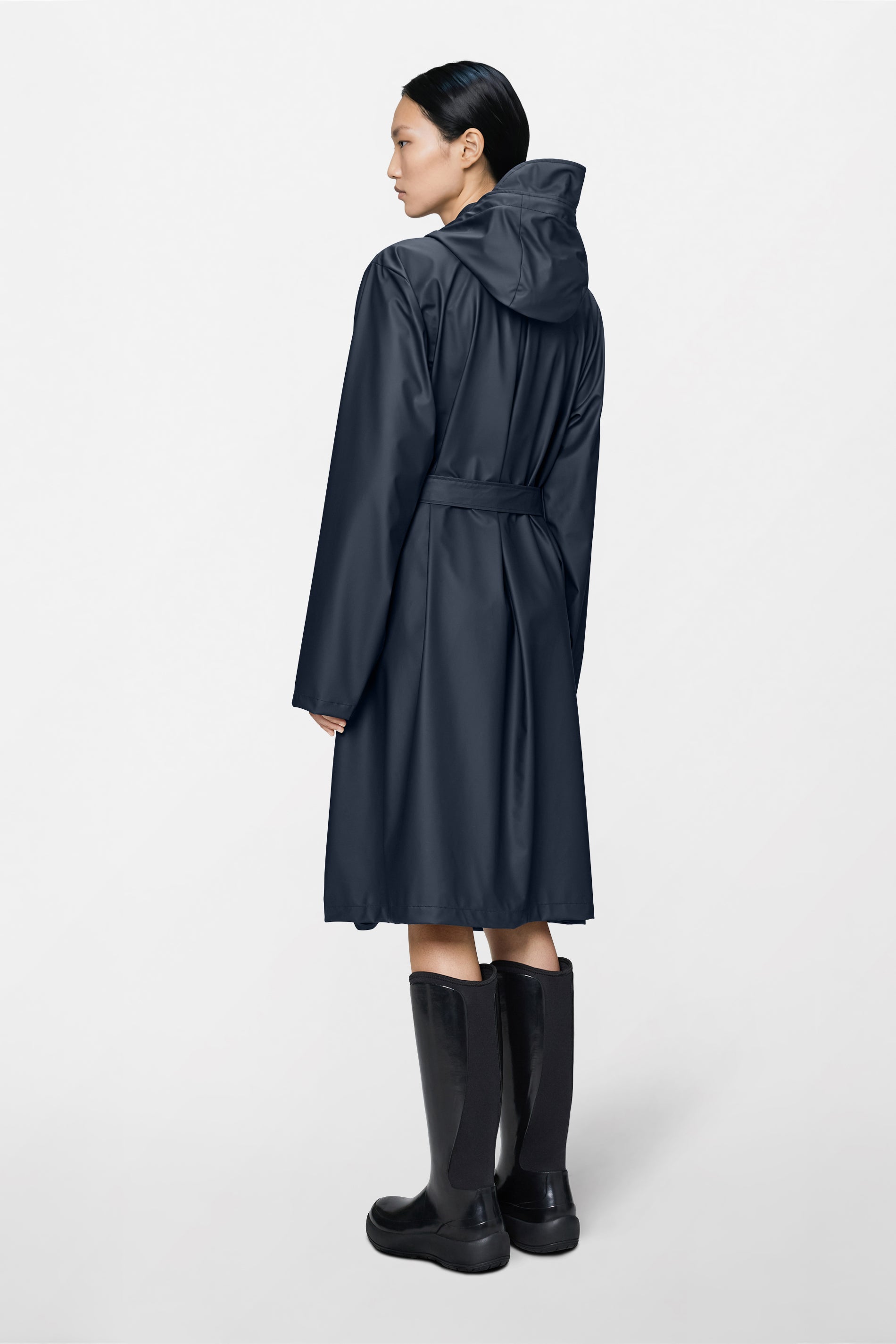 RAINS A-Line Longer W Jacket Navy Jacket
