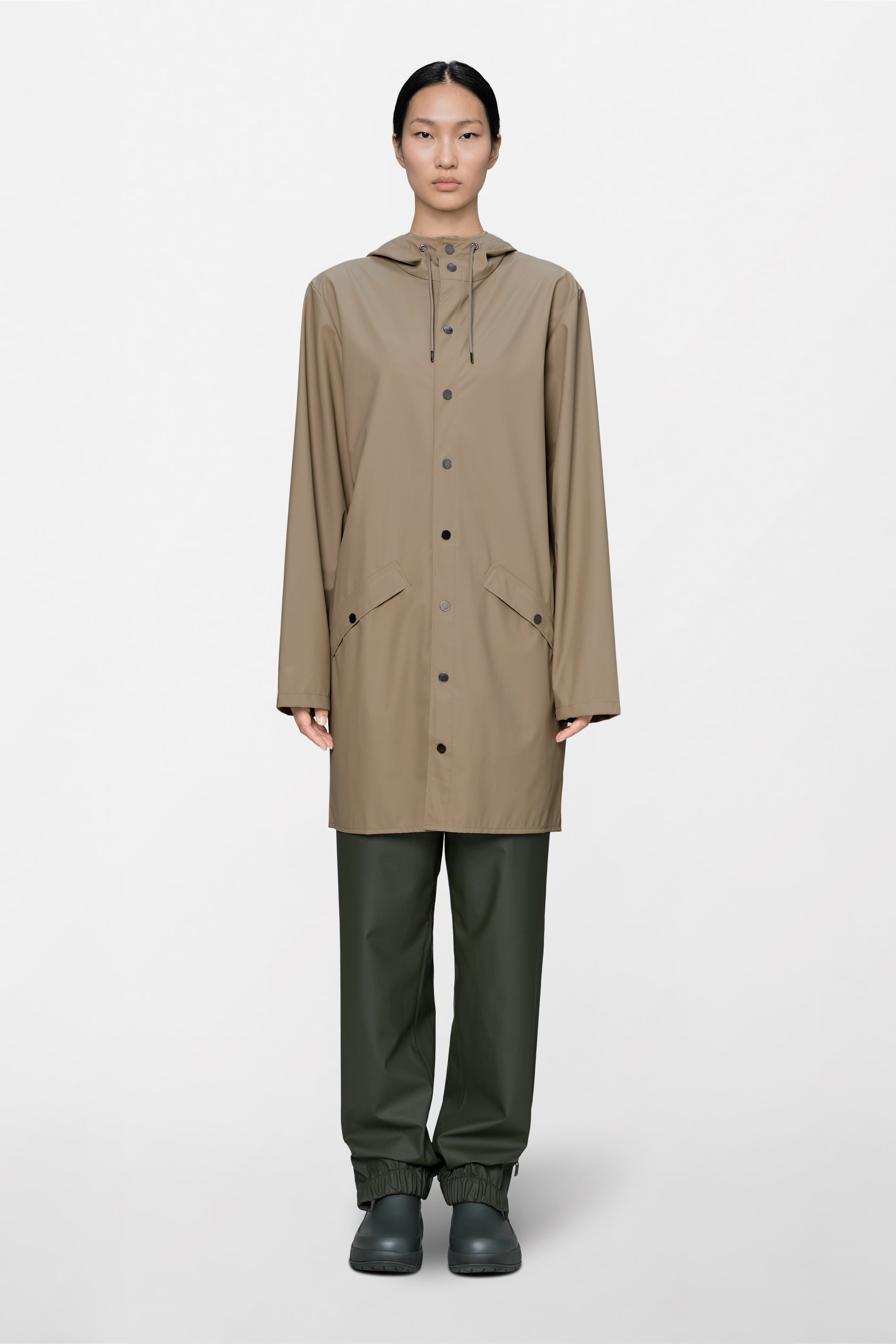 RAINS Long Jacket Beige Jacket