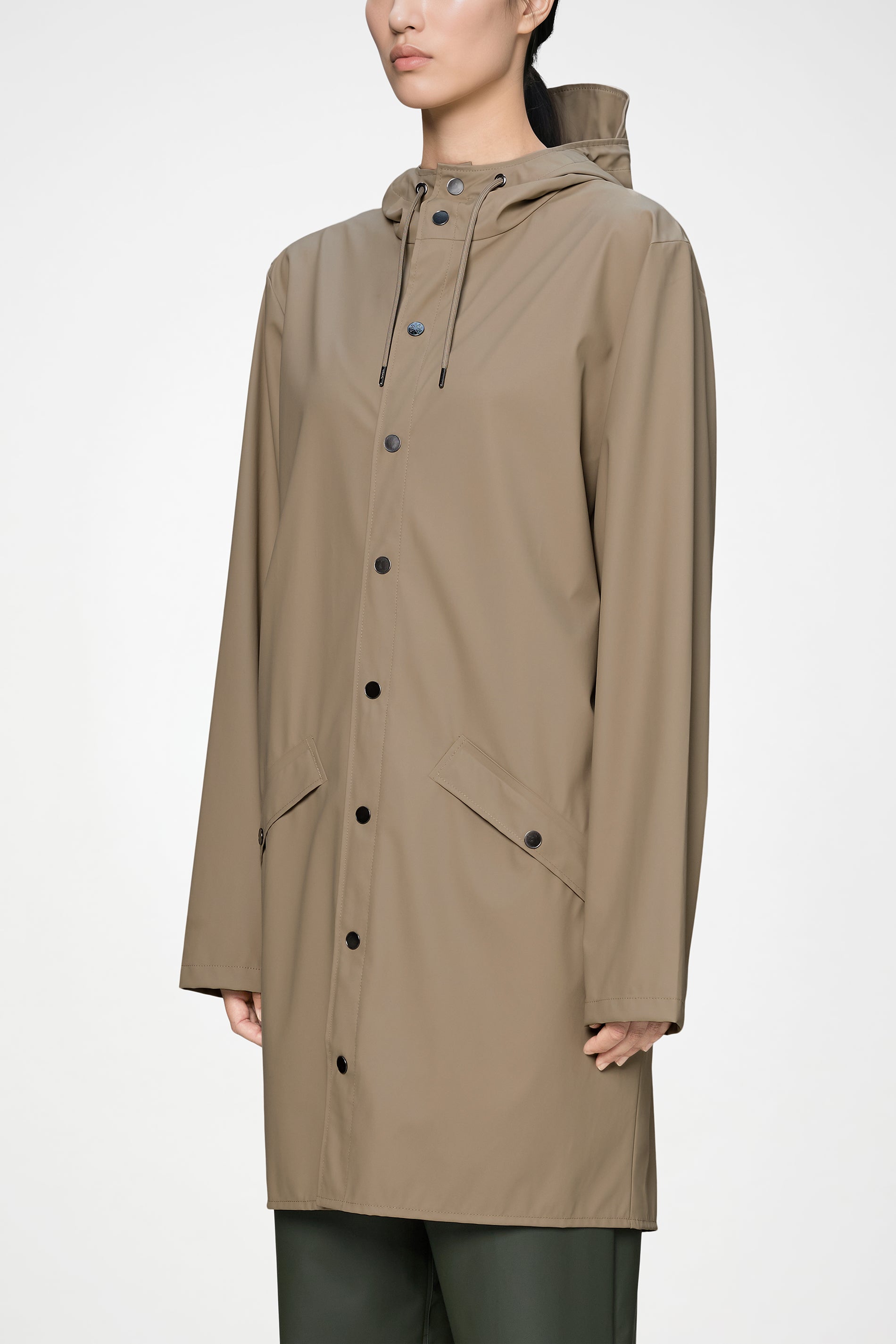 RAINS Long Jacket Beige Jacket