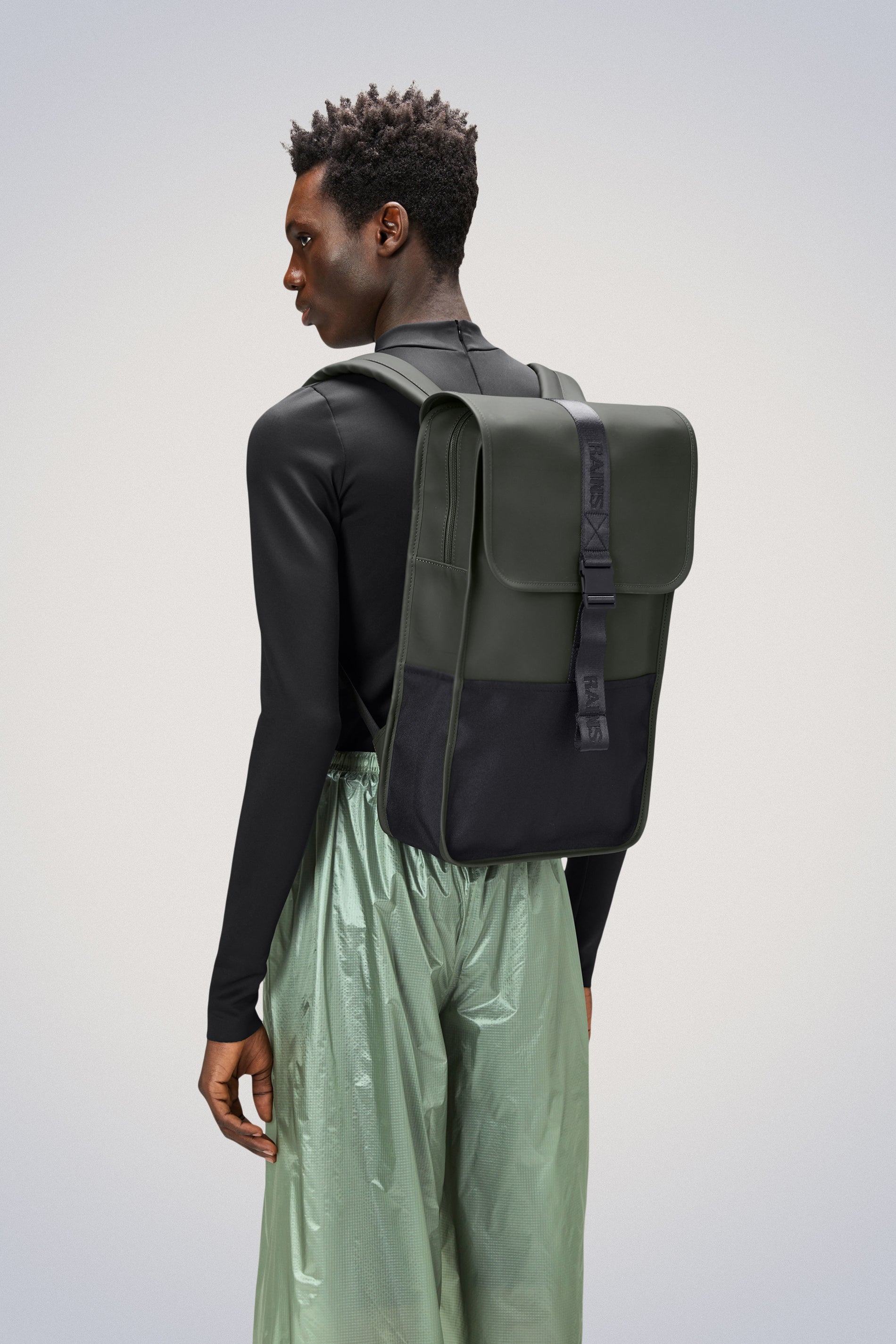 Rains® Trail Rolltop Backpack in Black for $200 | Free Shipping