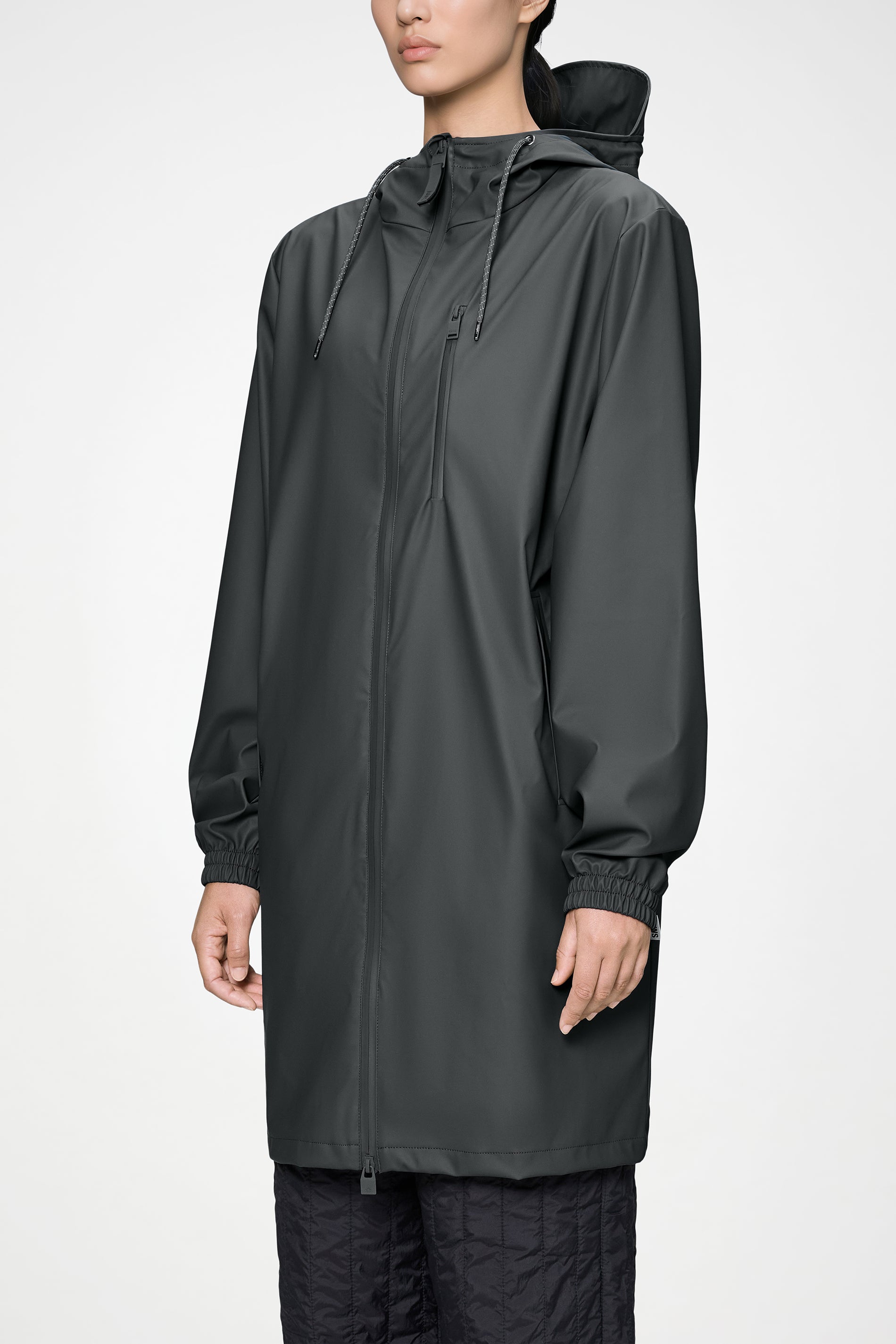 RAINS Long Storm Breaker Dark Grey Jacket
