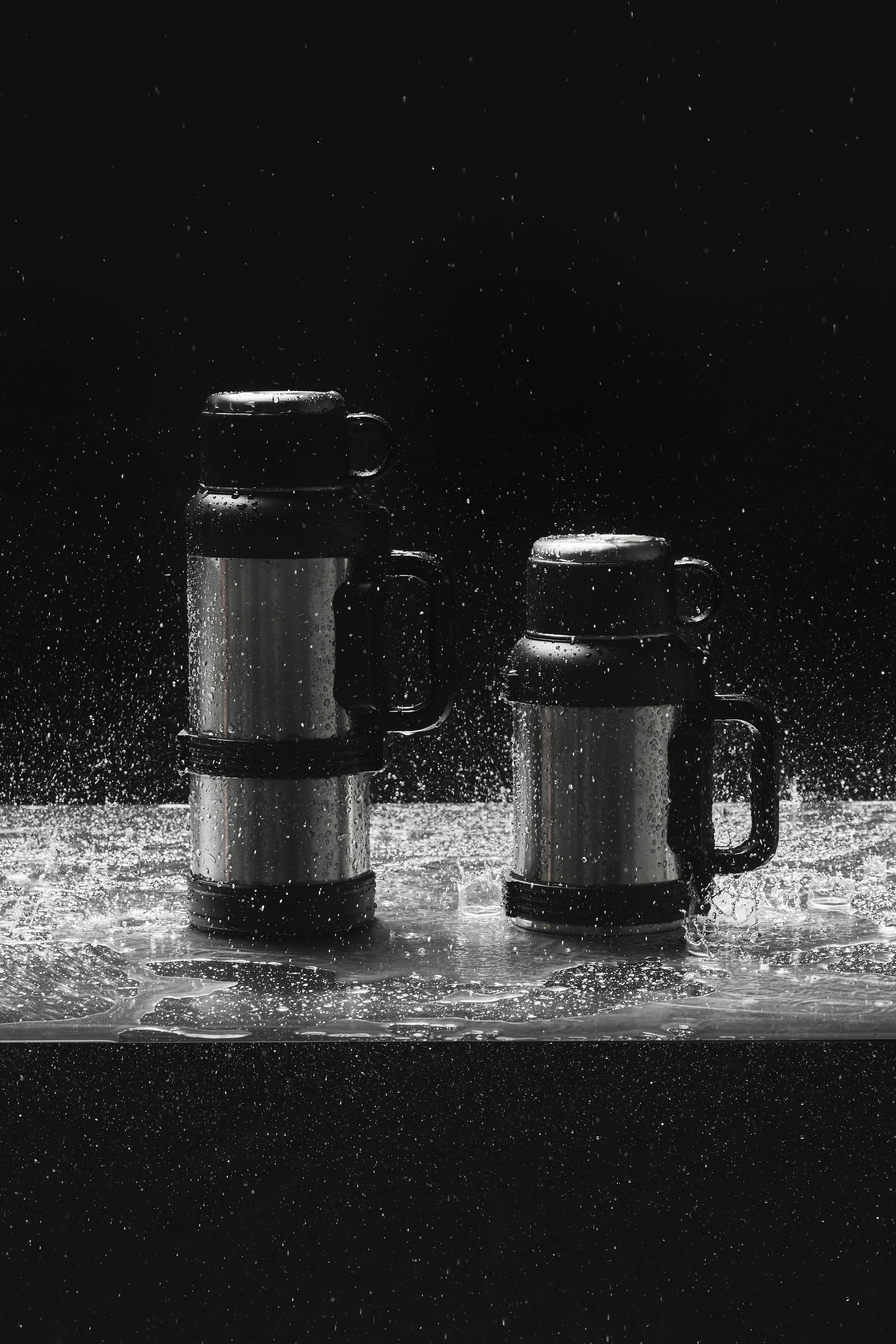 RAINS Stainless Steel Tumbler Vacuum Flask 1300ml Black Coffee Mugs