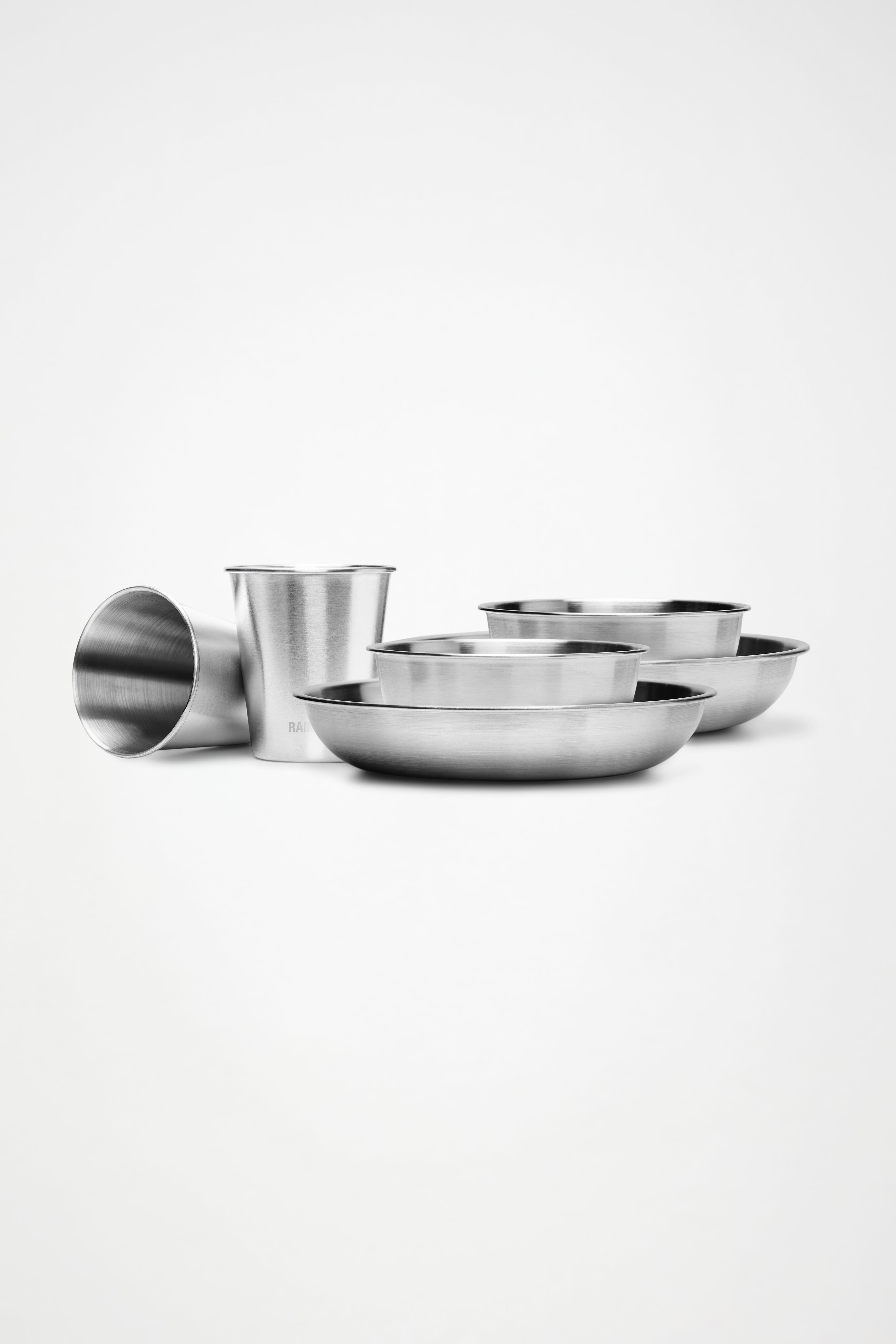 RAINS The Breakfast Set + Cups Steel Plates
